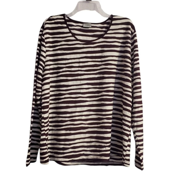 Michèle Boyard Women's Long Sleeved Textured Striped Top XXL (50) - Picture 1 of 6